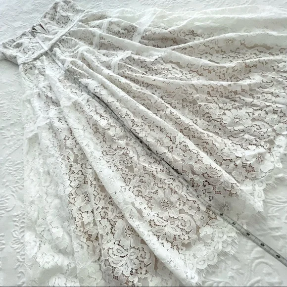 NWOT Lulus Absolutely Stunning White Lace Off-the-Shoulder Midi Dress Small - Picture 10 of 10